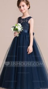 Dark Navy Flower Girl Dress